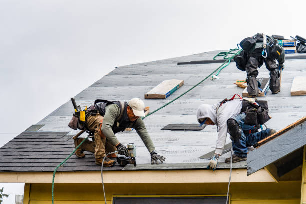 Professional Gutter Installation technician working in Colon, MI